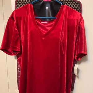 Red Velvet V-Neck Tee
